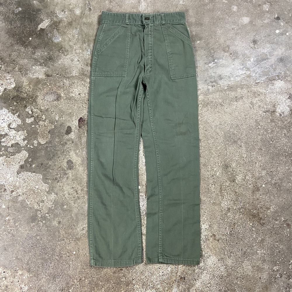 Vintage 70s US Military OG-507 Utility Trousers Size 25x25 Green Fatigue Pants
